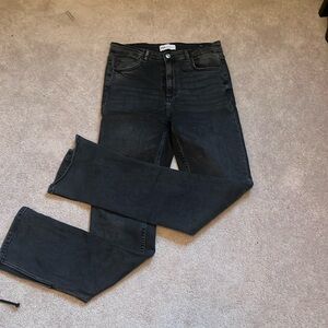 Zara Split Hem Black Jeans